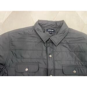 Lands’ End Men’s Quilted Primaloft Shirt Jacket Shacket Gray Size